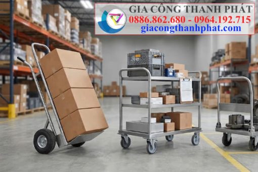 Xe đẩy hàng inox 304